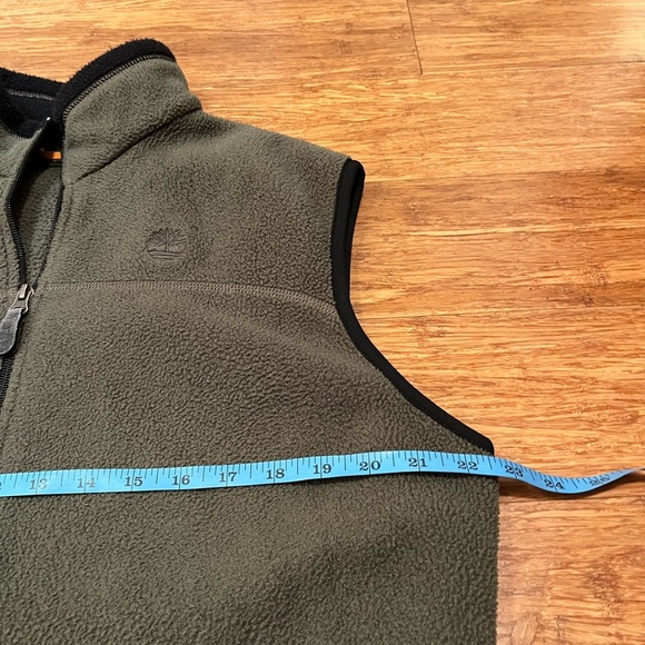 Timberland Army Green Full Zip Polartec Fleece Vest with Pockets. Men's Medium - Picture 9 of 15